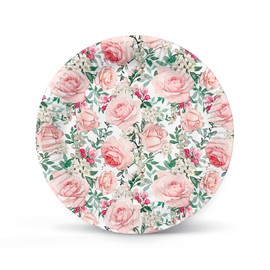 PAW - Paper Plates (23 cm) I Pack of 8 I Disposable Plates Colourful Cardboard I Ideal for Weddings, Communions, Parties, Birthdays I Printed with Water-based Colours I Colour: Gorgeous Roses
