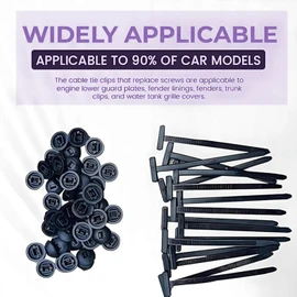 Roczential Nylon Universal Cable Tie Buckle, 100 PCS Pin and Button Zip Ties Self Locking, Bumper Retainer Clips Car Plastic Rivets Fasteners for Car Daily Repair (100pcs)