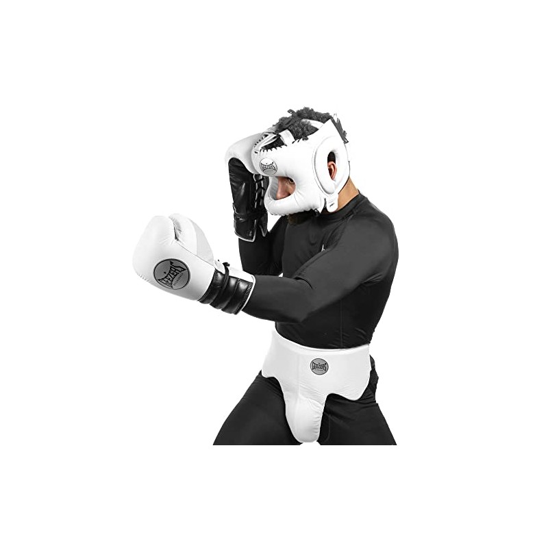 Geezers Elite Pro Bar Faced Headguard (White)