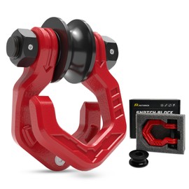 AUTORICH Snatch Block Separate Shackle, 3/4" D Ring Shackle with Pulley, 57320lbs Break Strength, Towing Winch Snatch Block for Off Road Vehicle Recovery, Red Red 1-Pack