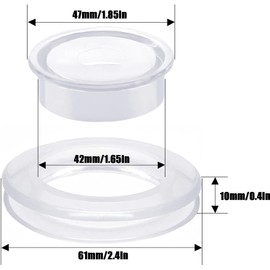 2Pcs Clear Standard Size Silicone Umbrella Hole Ring Plug and Cap Set for Glass Outdoors Patio Table Deck Yard 2 Inch Patio Table Umbrella Hole Ring and Cap Set Clear Patio Table Umbrellas and Shade