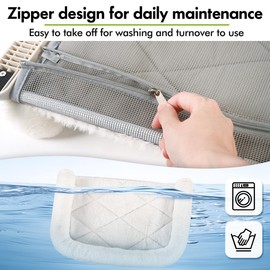 Zoratoo Cat Window Sill Perch with Large Bolster, Easy to Adjust & Assemble Cat Window Seat for Windowsill & Bedside, Pet Hammock Bed for Large Cats and Kittens (White, M)