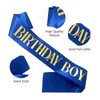Birthday Sash for Men Blue with Gold Foil Letter 16th