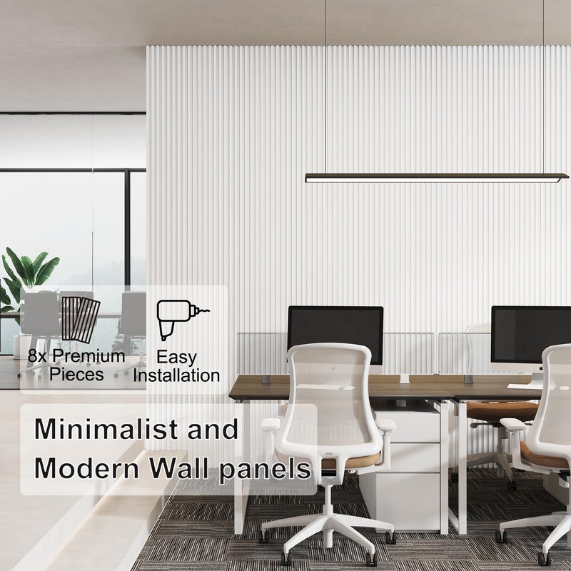 MODCART 16 Pack Slat Wall Panels, WPC Soundproof 3D Wall