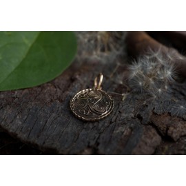 Windalf Silan Jewellery Pendant 1.1 cm Celtic Triskele Bronze, Fabric jewellery bag