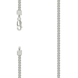 JewelryWeb 925 Sterling Silver Hollow Franco Chain-Silver 3mm Bracelet 8 Inch Link-Bracelet for Women and Men