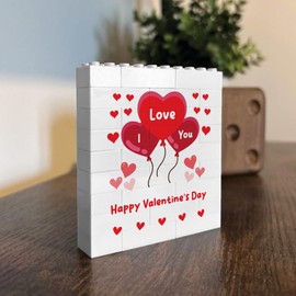 RED OCEAN Happy Valentines Day Gift Building Block, Gift for Boyfriend, Girlfriend, Husband, Wife, Puzzle, Valentines Day For Him, Her, Novelty