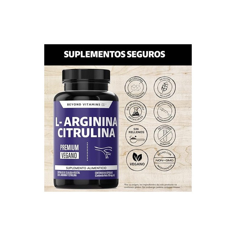 L-Arginina 1000mg + Citrulina + Beta Alanina + Cafeína (de