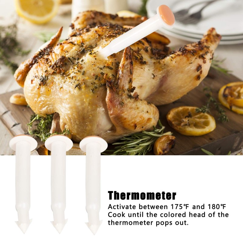 Pack of 20 Pop Up Timer Chicken, Disposable Thermometer, Turkey