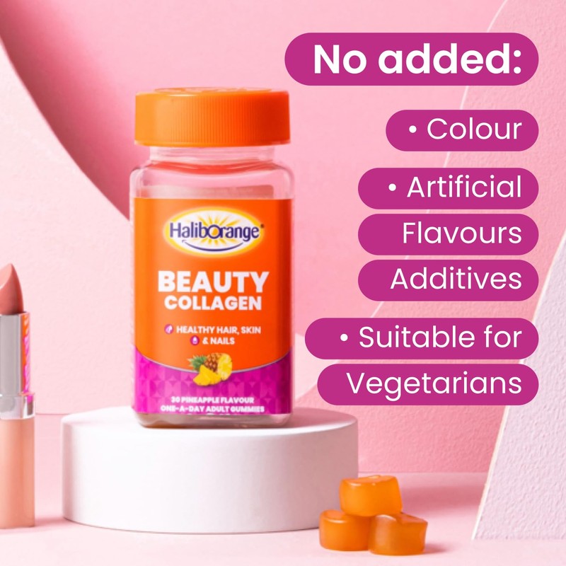 Haliborange Adult Beauty Collagen Gummies - 30 Pineapple Gummies