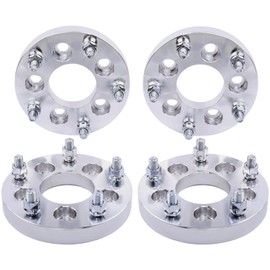 DCVAMOUS 4PC 5x4.5 to 5x5.5 Wheel Adapters 1 Inch with 1/2" Studs Compatible with Ford-Jeep-Lincoln 5 Lug for Wrangler Liberty Cherokee Comanche TJ YJ XJ KJ KK ZJ MJ | Ranger Mustang Taurus Explorer