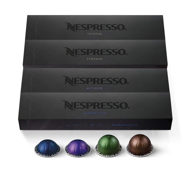 Nespresso Capsules Vertuo, Dark Assortment Variety Pack, Dark Roast Coffee