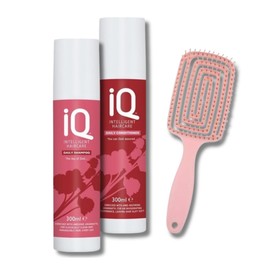 IQ Intelligent Haircare Daily Shampoo and Conditioner Set 300ml Each for Complete Hair Nourishment and Vitality, Plus Detangling Hair Brush for Effortless Brushing and Smooth, Tangle-Free Hair