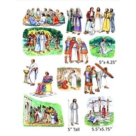 Crucifixion and Resurrection of Jesus Felt Figures Flannel Board Bible Stories PRECUT