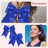 Navy Blue Cheer Bow Hair Tie for Braids Ponytail Rhinestone