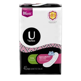 Kotex U By Kotex Security Ultra Thin Pads, Heavy Flow, Long, Unscented, Pack of 1 (40 count)