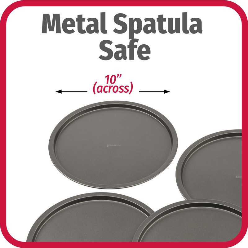 GoodCook Set of 4 Nonstick Steel 10" Personal Pizza Pans