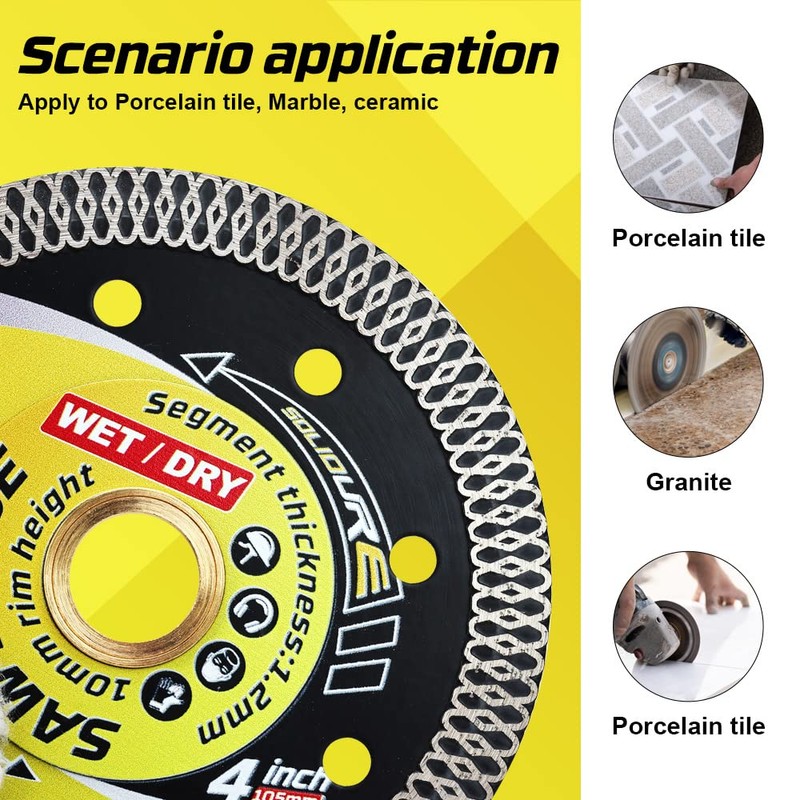 Solidure 2Pcs Diamond Saw Blade 4" Super Thin Diamond Blade