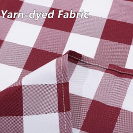 Cenefa de 4 piezas con diseño de búfalo a cuadros para ventanas, cortina clásica para cafetería, cocina, dormitorio, 132 x 40 cm, color burdeos/blanco