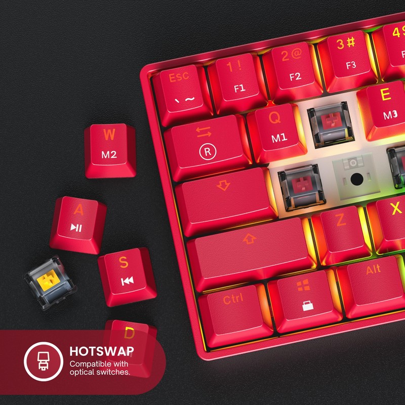 GK61 Teclado mecánico para juegos – 61 teclas multicolor RGB