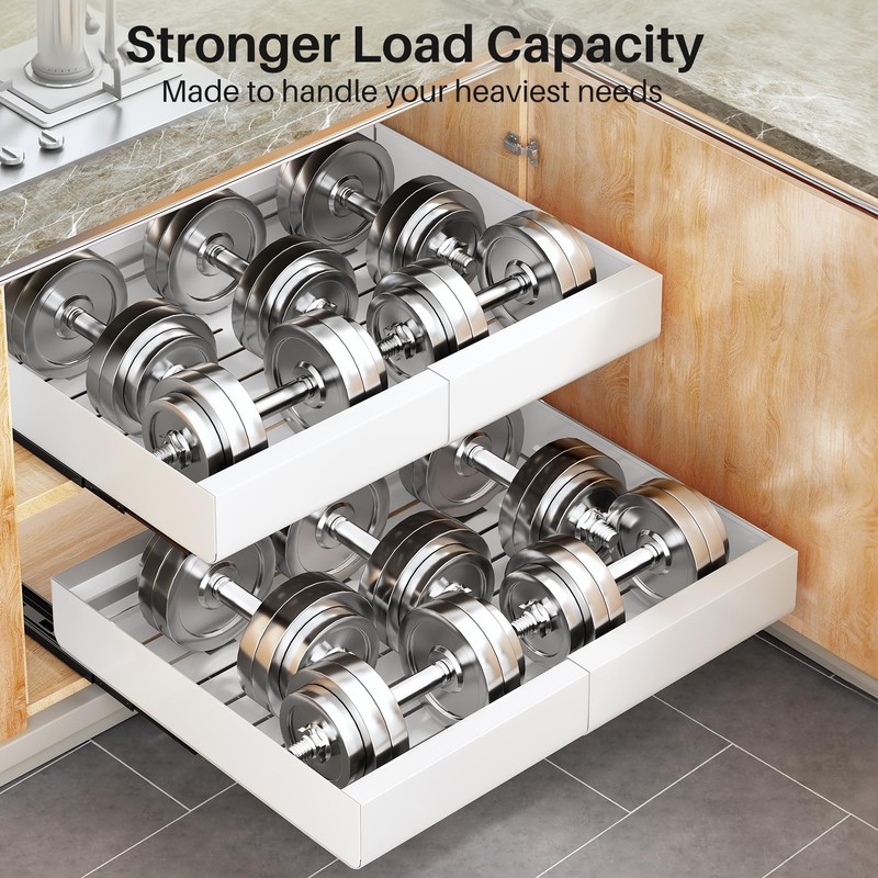 Pull out Cabinet Organizer, Expandable(12"-20") Heavy Duty Slide out Drawers