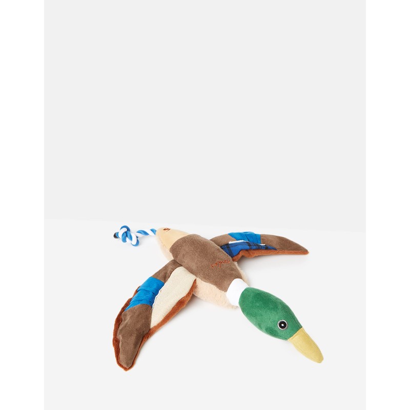 Rosewood Joules Plush Printed Blue Duck Dog Toy, With Rope