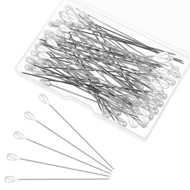 100 PCS Pearl Head Pins, 3 Inch Corsage Boutonniere Pins Straight Pin with Pearl Heads White Pearlized Ball Decorative Pin for Quilting Sewing Pinning Quilt Jewelry Making DIY Craft Flower Decoration