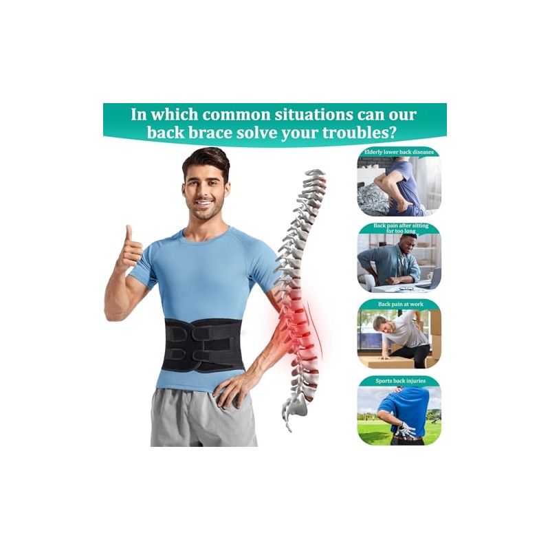 Back Brace for Men Lower Back Pain with 3D Lumbar