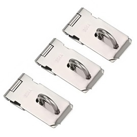 TOP-VIGOR 3Pcs Door Padlock Hasp, 3 inch Stainless Steel Heavy Duty Shed Lock Hasp, Door Clasp Gate Security Lock Latch Hinge for Internal External Door Cupboard Cabinet