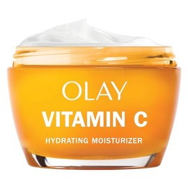 Olay Hidratante facial con vitamina C, crema iluminadora para mujeres, hidratación instantánea, unifica el tono, reducción de manchas oscuras y hiperp