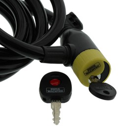 Burg-Wächter Schlüssel-Fahrradschloss, Spiralseilschloss 340 180 L mit Halterung, Diebstahlsicherung, Kabelschloss mit Seilschloss, 180 cm lang, Ø12 mm, farbig sortiert