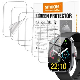 smaate Screen Protector Compatible with Kuizil T70 1.91 inches Smart Watch, Soft TPU, 6-pack, Full Coverage, Bubble Self-healing