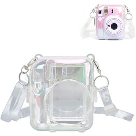 Funda Protectora Transparente para Mini 12, Funda Colorida Transparente para Cmara con Correa de Hombro Ajustable Extrable, Bonita Bolsa de Transporte para Cmara