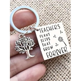 Tree Of Life Design Keychain for Teacher's Day Gift, Teacher's Day Keychain, Stainless Steel Key Ring with Symbolic Charm, Fashion Accessories for Teachers