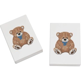 2 x 45mm 'Cute Brown Teddy Bear' Erasers/Rubbers (ER00042501)