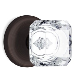 Dummy Princess Cut Crystal Door Knobs Venetian Bronze Round Rosette