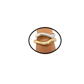 PINK TOWN Chunky Gold Bracelets for Women,2 Pcs Gold Stacking Cuff Bangle Bracelet Silver Plated Cuff Bangle Bracelets Open Wide Irregular Minimalist Bangle Jewelry (Gold+Silver)