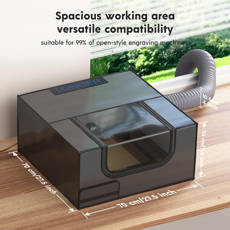 LONGER Laser Engraver Enclosure with Vent, 27.5x27.5x11.8 inches Laser Cutter