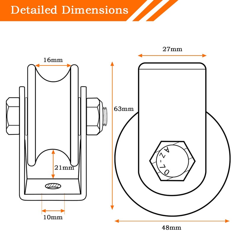 SHINICO Cable Pulley Wheel Heavy Duty Wall Mount, Duplex Bearings,