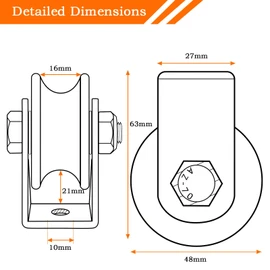 SHINICO Cable Pulley Wheel Heavy Duty Wall Mount, Duplex Bearings, Stainless Steel Rope Pulley for Pulley System, Sliding Gate, 1 Pack