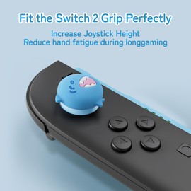 GeekShare Switch 2 Silicone Thumb Grip Caps, Joystick Anti-Slip Cover Caps Compatible with Switch 2025,4pcs - Cute Shark