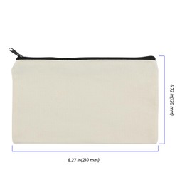ZEONHEI Pack of 20 DIY Blank Fabric Bags with Zip, 12 x 21 cm Fabric Bag for Painting, Pencil Case for Painting, Canvas Cosmetic Bag, Painting Bag for Painting, Decorating, White, diy blank fabric bag