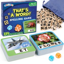 BenBen Spelling Games with 224 Flashcards, 2-4 Players, Learning Games for Kids Ages 4-8, Educational Toys for Kindergarten 1st 2nd 3rd Grade, Preschool Classroom Must Haves