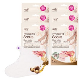 Epielle Hydrating Foot Mask 6 Pairs, Relieve and Soften with Shea Butter & Jojoba Oil, Deep Moisturizing Socks for Dry, Cracked Feet, Self Care Gifts for Women, Spa Kit, Stocking Stuffers
