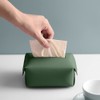 Green Leather Tissue Box Holder Rectangular Tissue Box Cover Dispenser