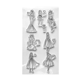 Fashion Girls Clear Stamps for Card Making - Reusable Rubber Stamp for DIY Scrapbooking, Album Decoration, Paper Craft