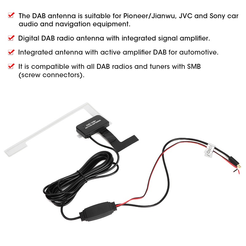 3Meters DAB MCX 20db Digital Radio Patch Concealed Aerial Antenna