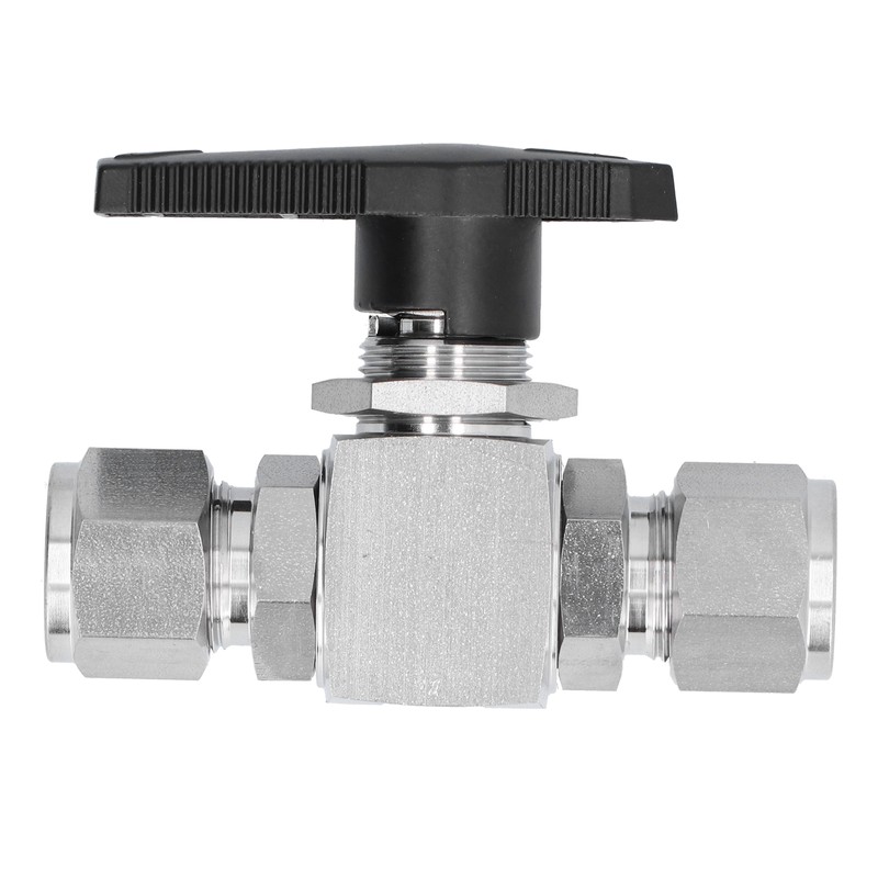 Ball Valve Straight Through 1/2in Thread Fluid Control Device Stainless