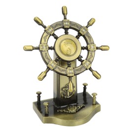 Pirate Decor Alloy Retro Style Glossy Durable Nautical Rudder Ornaments for Homes Bars