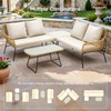 ONBRILL 4-Piece Outdoor Sectional Set, 4-Seats Wicker Patio Couch Sets